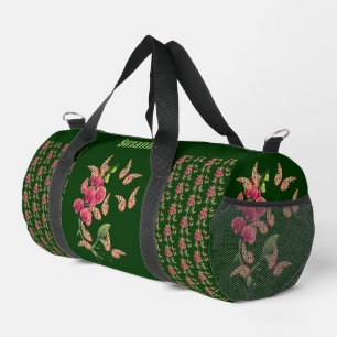 Butterflies And Sweet Pea Flower Personalized Duffle Bag