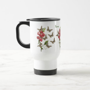 Butterflies And Sweet Pea Flower Travel Mug