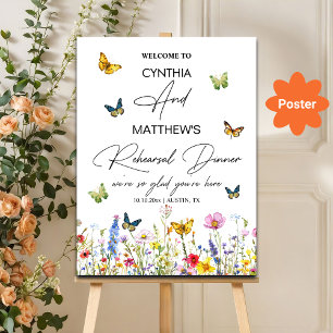 Butterflies and Wildflowers Rehearsal Dinner Poster