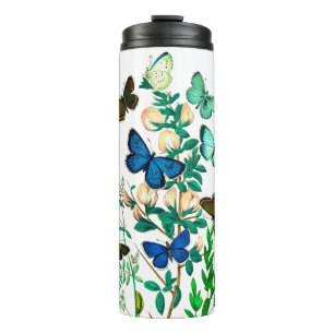 Butterflies and Wildflowers Vintage Botanical  Thermal Tumbler
