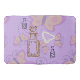 Butterflies Apothecary&Pearl Hearts Large Bath Mat