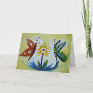 Butterflies Art Drawing Greeting Card