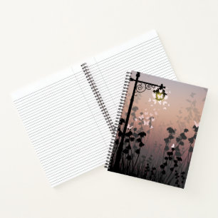 Butterflies at Dusk – Dreamy Lantern Meadow Art Notebook