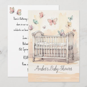 Butterflies Baby Shower Digital Download Invite