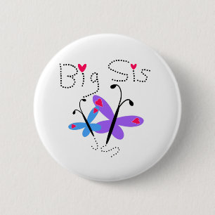 Butterflies Big Sis 2 Inch Round Button