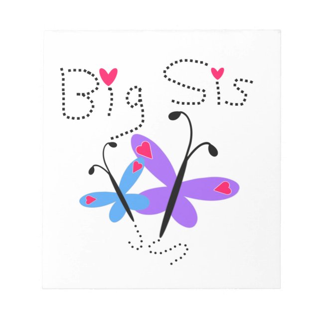 Butterflies Big Sis Gifts Notepad (Front)
