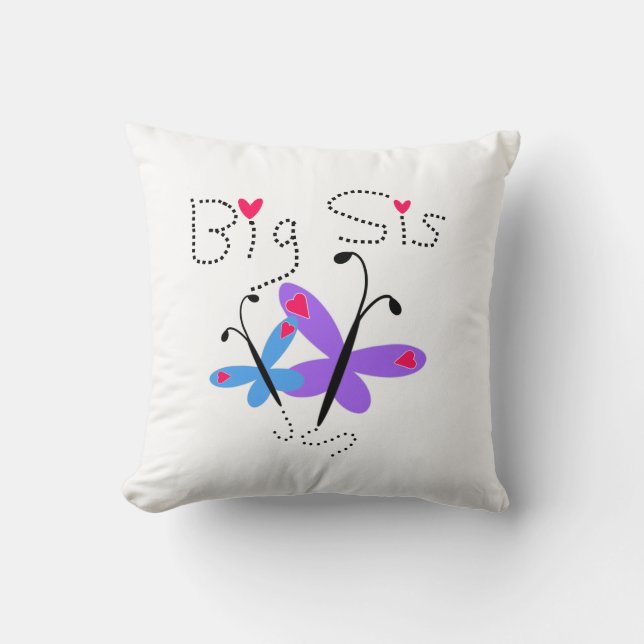Butterflies Big Sis Gifts Throw Pillow (Front)