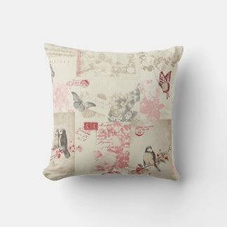 Butterflies, Birds, Flowers and Music Throw Pillow