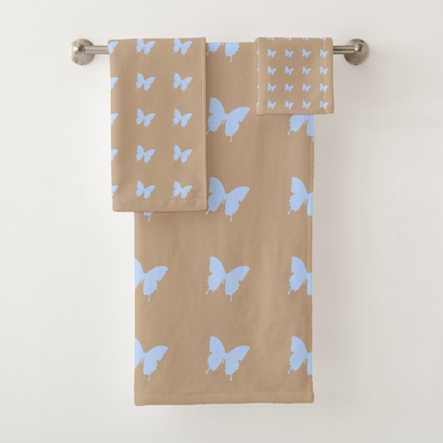 Butterflies Blue  Bath Towel Set (Insitu)