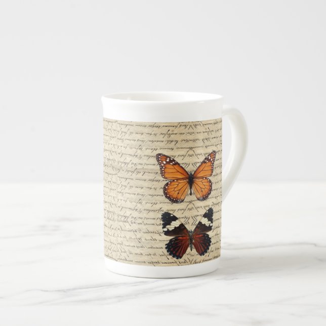 butterflies bone china mug (Front Right)