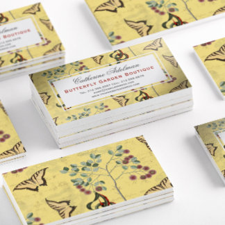 Butterflies Botanical Vintage Chinoiserie Business Card