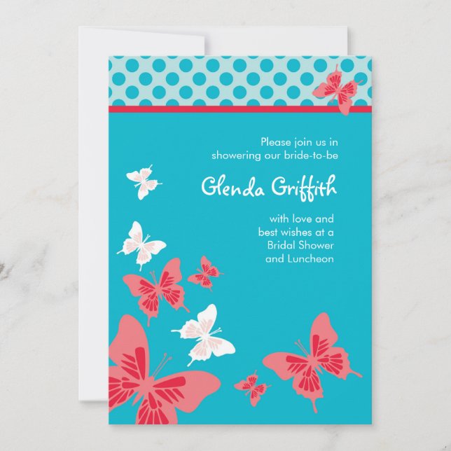 Butterflies Bridal Shower Invitation (Front)