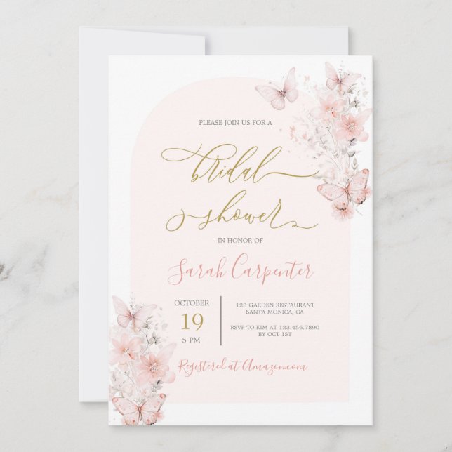 Butterflies Bridal Shower Invitation (Front)