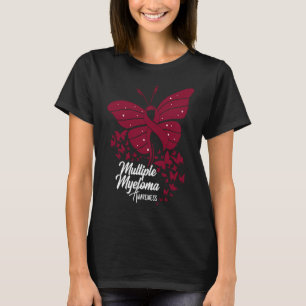 Butterflies & Burgundy Ribbon Multiple Myeloma Awa T-Shirt