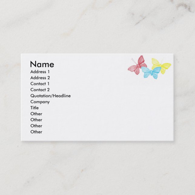 Butterflies Business Card (Front)