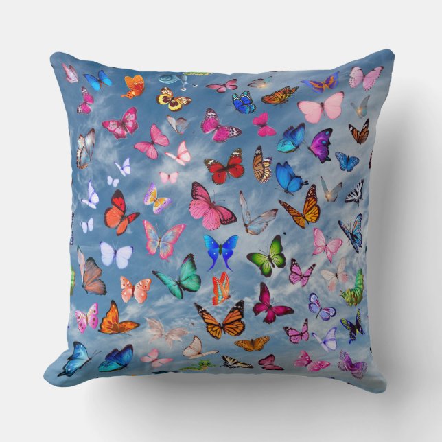 Butterflies Butterfly Throw Pillow (Front)