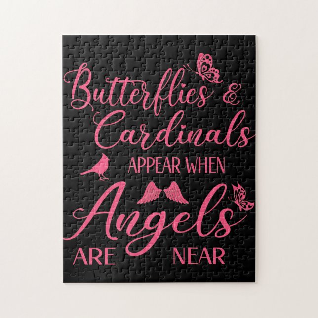 Butterflies & Cardinals Appear When Angel Are Near Jigsaw Puzzle (Vertical)