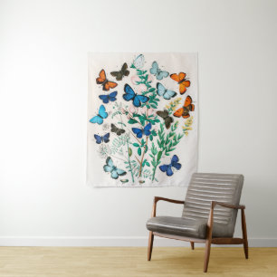 Butterflies, Caterpillars by William Forsell Kirby Tapestry