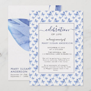 Butterflies Celebration of Life Memorial Invitation