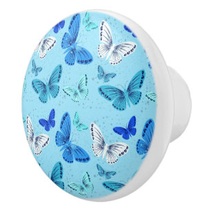 Butterflies Ceramic Cabinet Knob