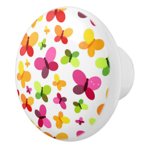 Butterflies Ceramic Cabinet Knob