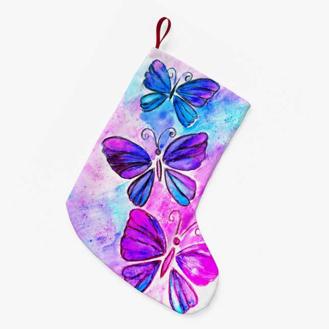 Butterflies Christmas Stocking (Front (Hanging))