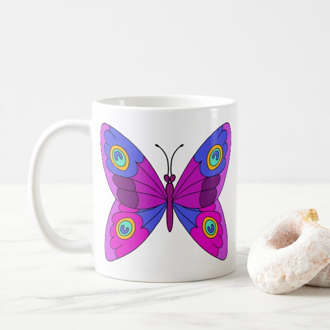 Butterflies Coffee Mug (With Donut)