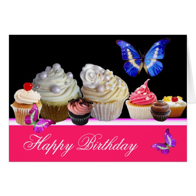 BUTTERFLIES COLORÉS YUMMY CUPCAKES ANNIVERSAIRE (Devant horizontal)
