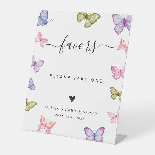 Butterflies colourful favours Sign (Front)