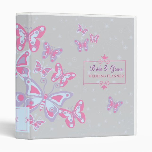 Butterflies (Cool Chic) Wedding Planner Binder (Front/Spine)