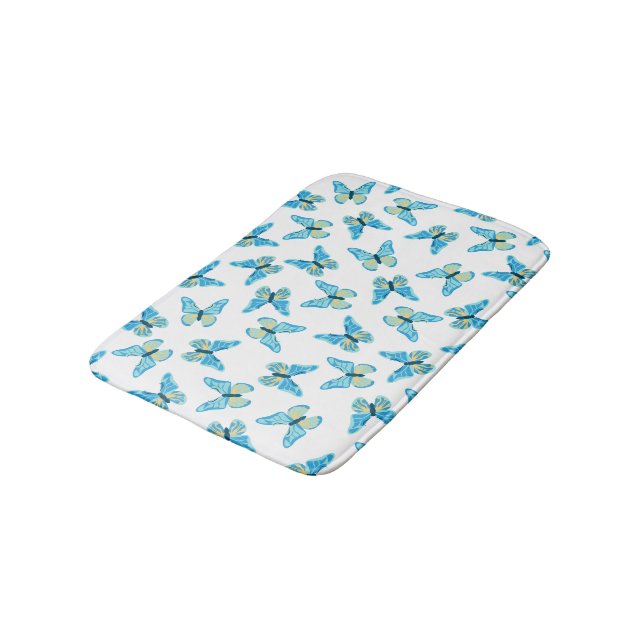 Butterflies Custom Colours Graphic Bath Mat (Angled)