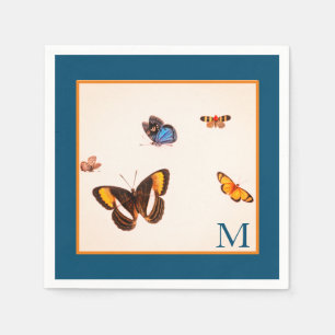 BUTTERFLIES CUSTOM INITIAL CUSTOM PAPER NAPKIN