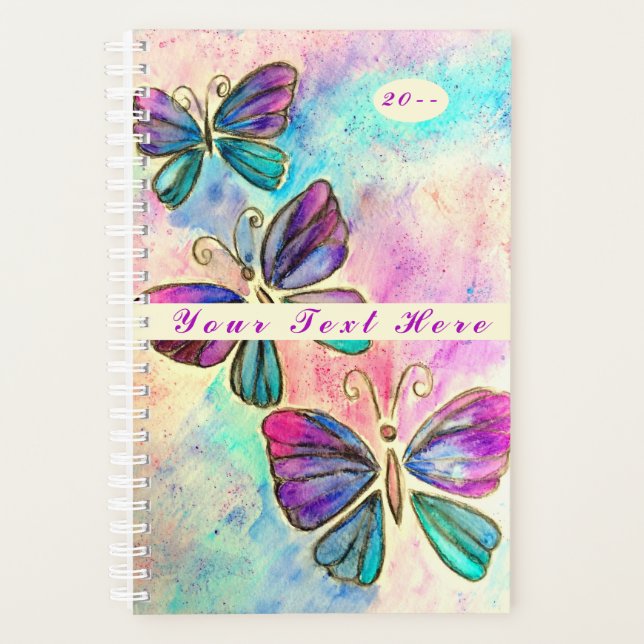 Butterflies - Customizable - Add Your Text / Name Planner (Front)