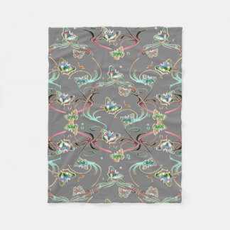 butterflies decoration gray fleece blanket