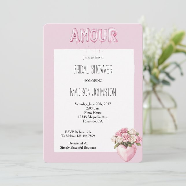 Butterflies Dragonflies Stripes Bridal Shower Invitation (Standing Front)