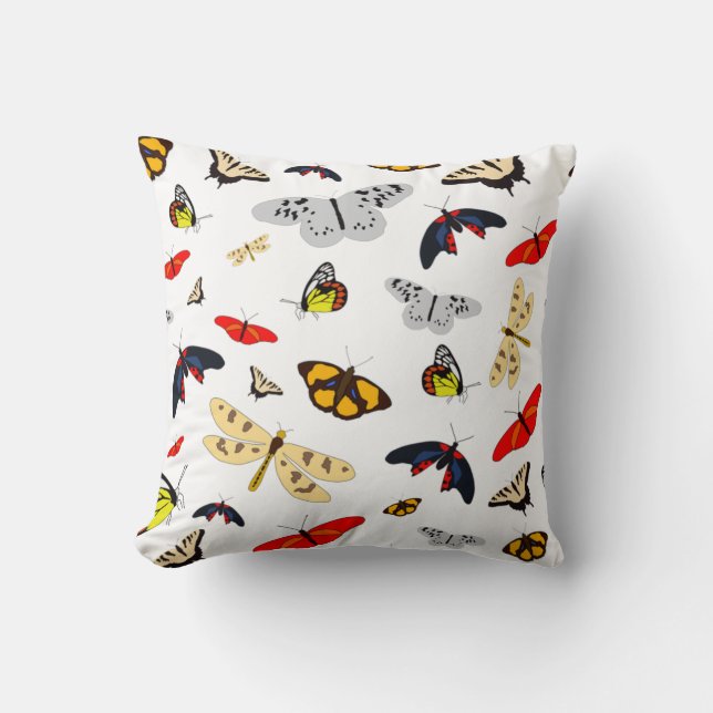 Butterflies & Dragonflies  Throw Pillow (Front)