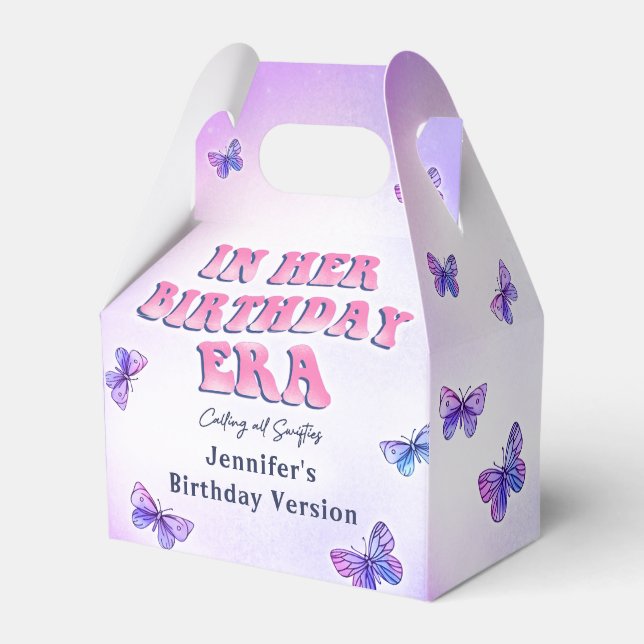 Butterflies Eras Birthday Party Favour Box (Front Side)