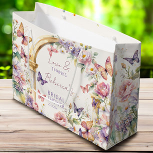 Butterflies floral bridal shower favors large gift bag