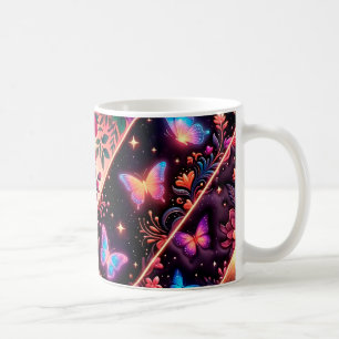 Butterflies, Floral Dreams & Golden Elegance Coffee Mug