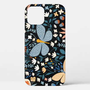 Butterflies Floral: Hand Drawn Seamless. iPhone 12 Case