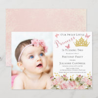 Butterflies Floral Princess Photo 2nd Birthday