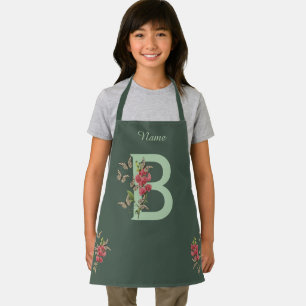 Butterflies Flower Monogram Initial B Personalized Apron