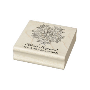 Butterflies & Flower Name Address Rubber Stamp