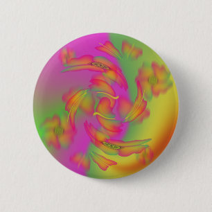 Butterflies & Flowers 2 Inch Round Button