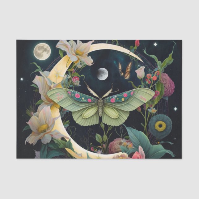 Butterflies, Flowers and the Moon Tissue Paper (Front)