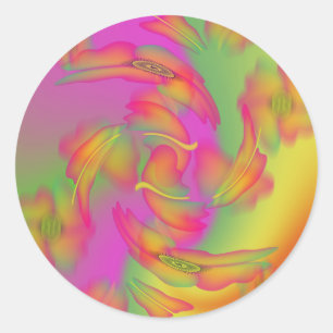Butterflies & Flowers Classic Round Sticker