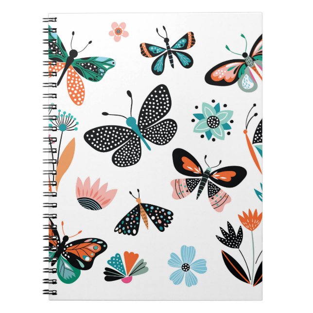 Butterflies Flowers: Hand Drawn Collection Notebook (Front)