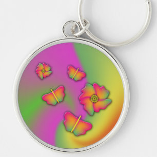 Butterflies & Flowers Keychain