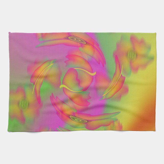 Butterflies & Flowers Kitchen Towel (Horizontal)