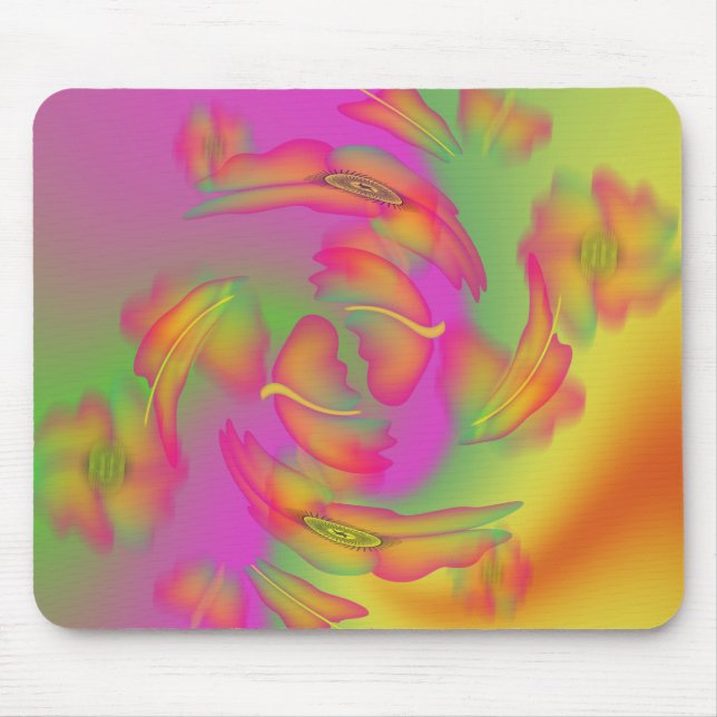 Butterflies & Flowers Mouse Pad (Front)